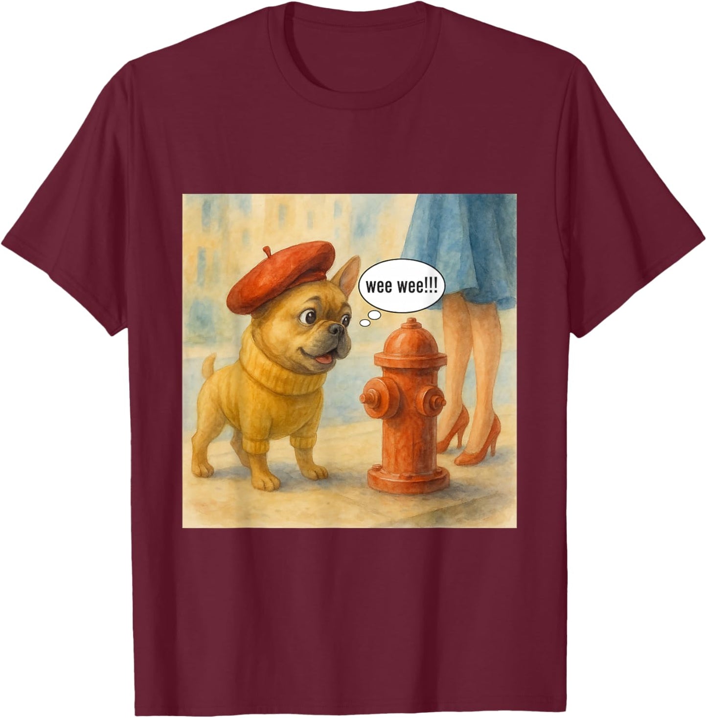Wee..Wee T-Shirt - T-Shirt | Maroon