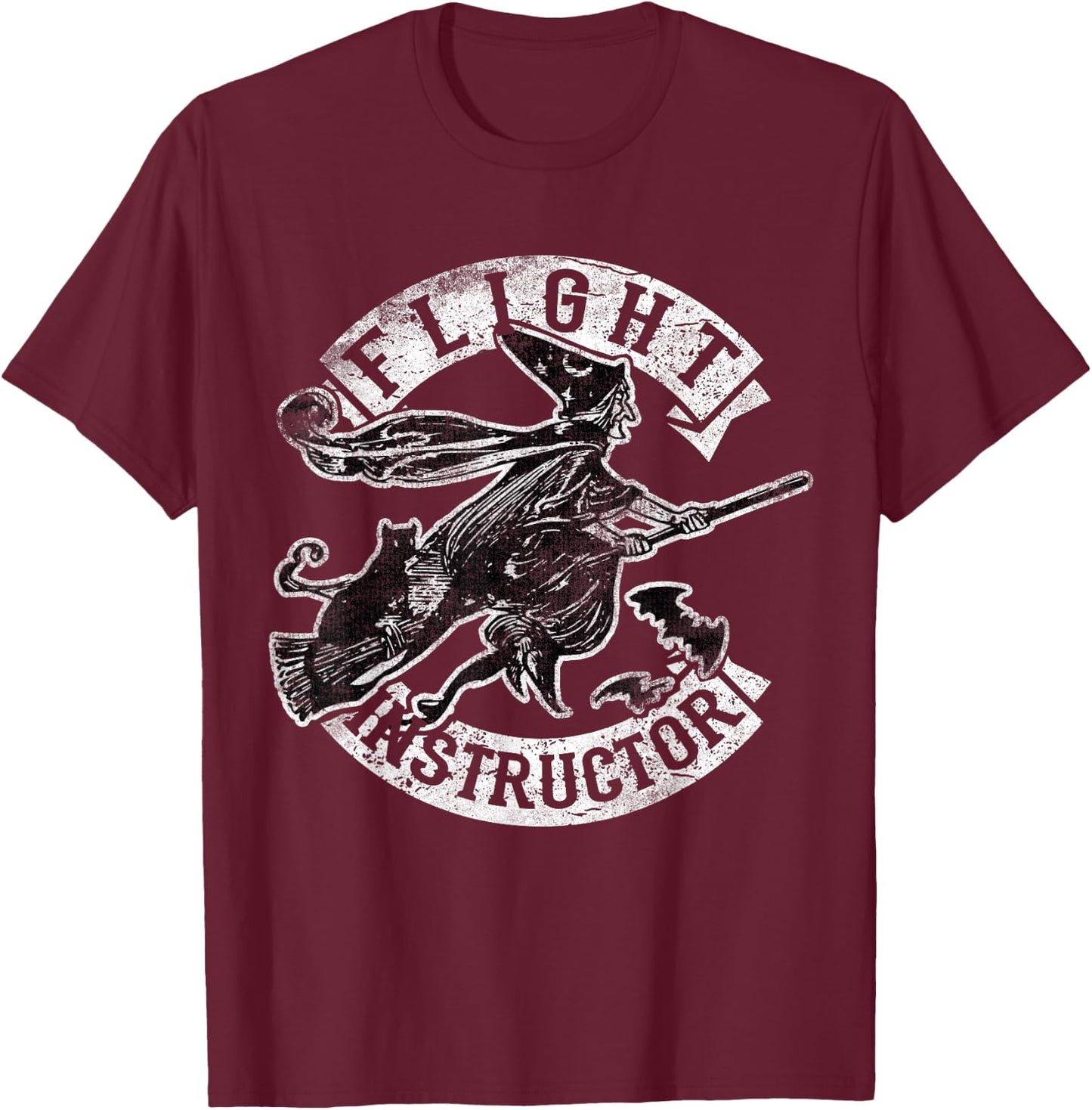 Flight Instructor Funny Halloween Witch Costume Gift T-Shirt - T-Shirt | Maroon