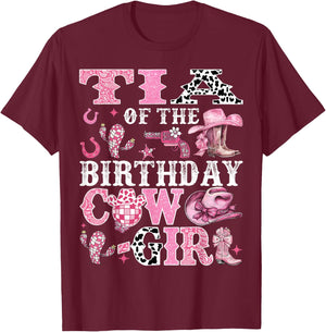 Tia Of The Birthday Cow-Girl Rodeo Cow Girl Birthday T-Shirt - T-Shirt | Maroon