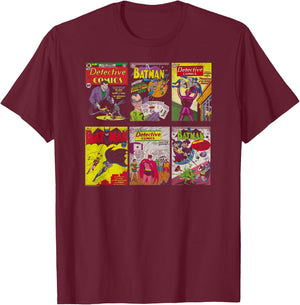 Batman Covers T Shirt T-Shirt - T-Shirt | Maroon