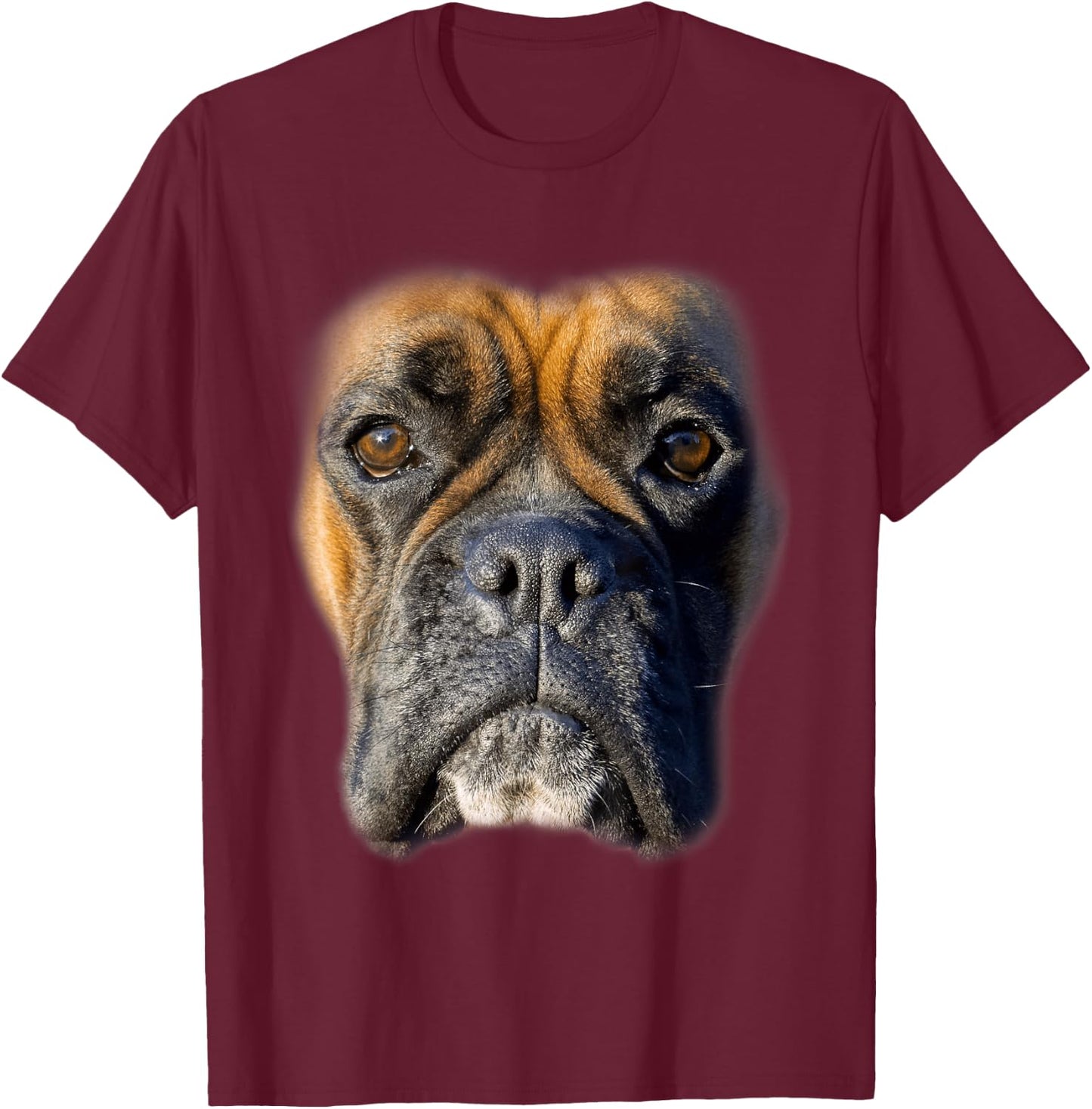 Animal Lover Gift Boxer Face Funny Dog Lovers T-Shirt - T-Shirt | Maroon