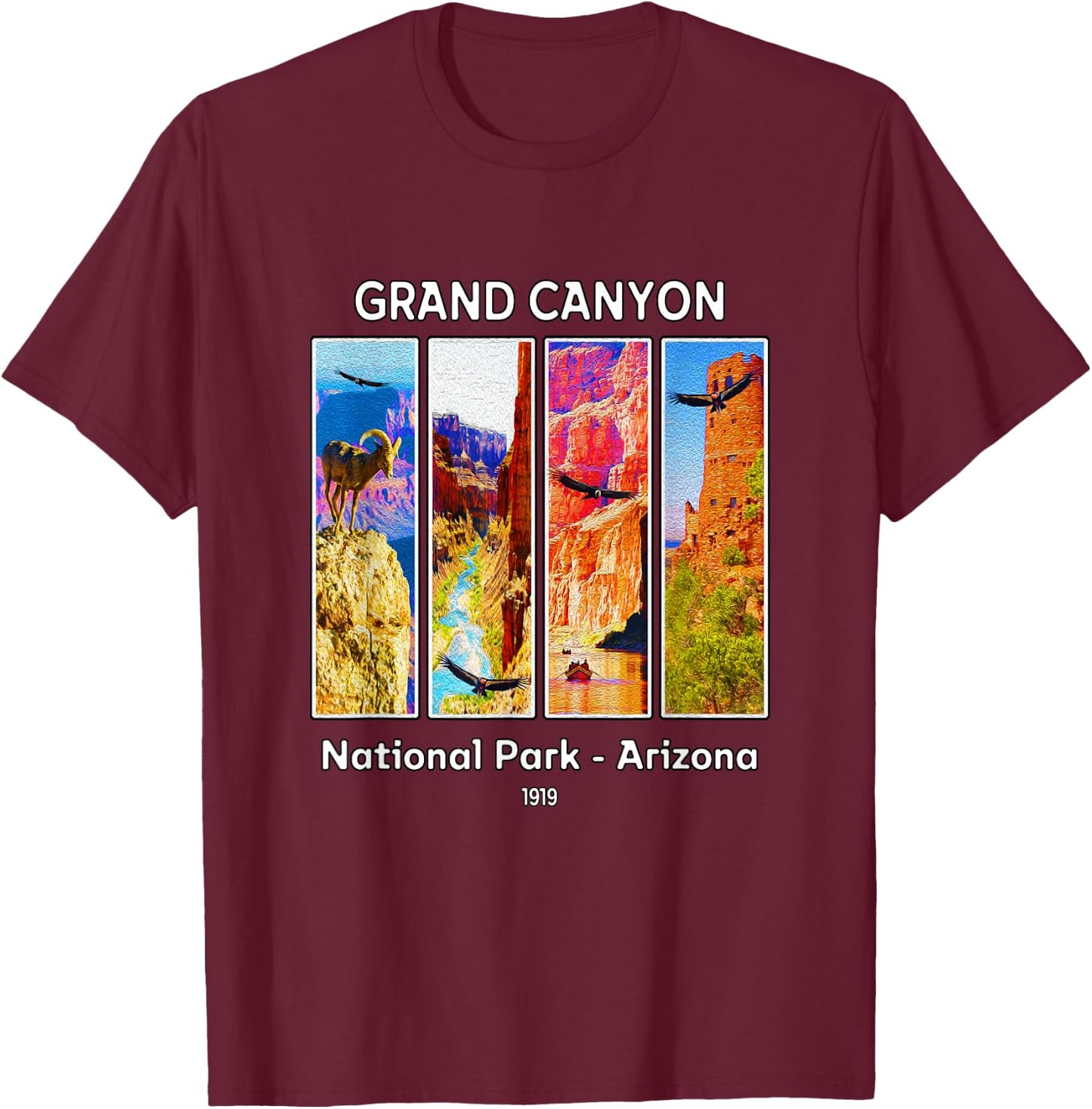 Grand Canyon National Park Arizona California Condors T-Shirt - T-Shirt | Maroon