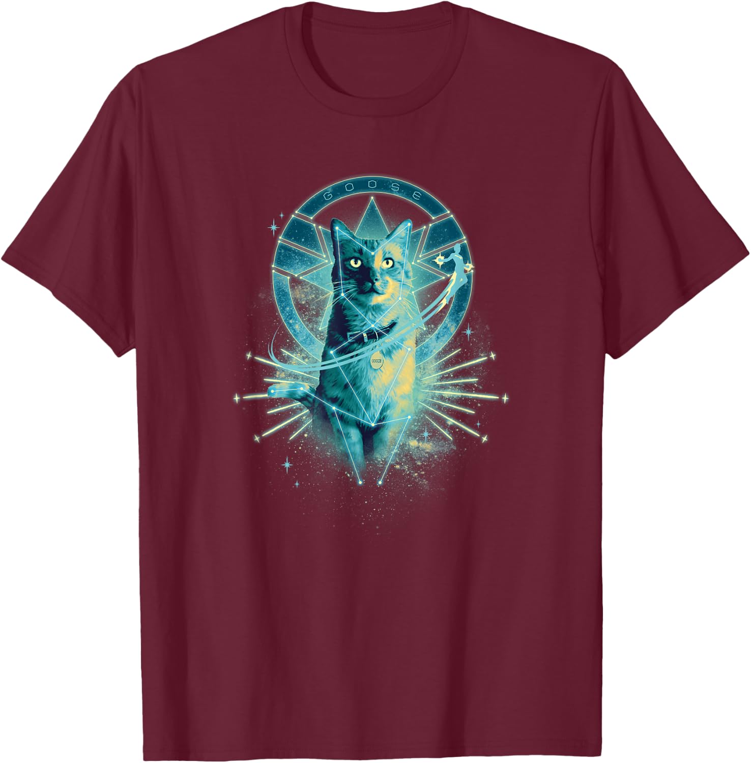 Marvel Captain Marvel Goose the Cat T-Shirt - T-Shirt | Maroon