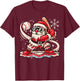 Cute Santa Claus Playing Baseball Drip Boys Kids Christmas T-Shirt - T-Shirt | Maroon
