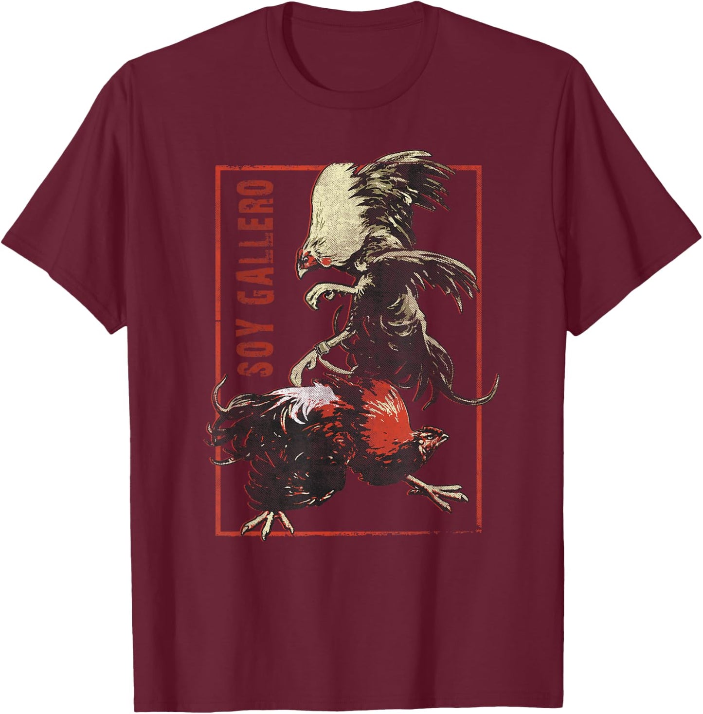 Vintage Cockfighting Shirt Soy Gallero T-Shirt - T-Shirt | Maroon