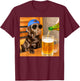 Chocolate Lab Drinking Beer Funny Dog Meme Art T-Shirt - T-Shirt | Maroon