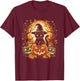 Halloween Black Cat Pumpkin Witch Cat Scary Halloween T-Shirt - T-Shirt | Maroon