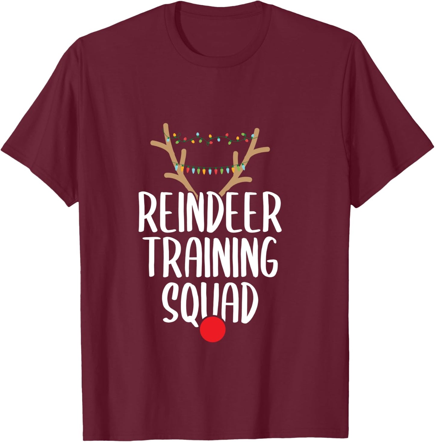 Reindeer Training Squad Christmas Running Family Santa Gift T-Shirt - T-Shirt | Maroon