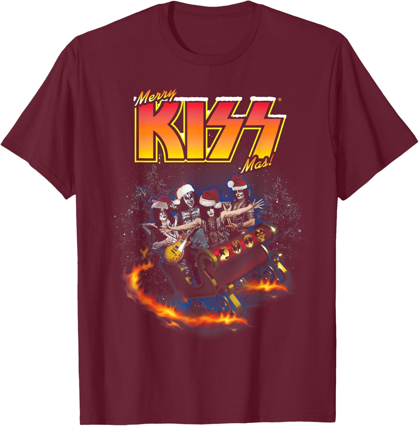 KISS - KISSmas T-Shirt - T-Shirt | Maroon