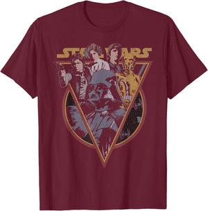 Star Wars Retro Characters Vintage Style T-Shirt - T-Shirt | Maroon