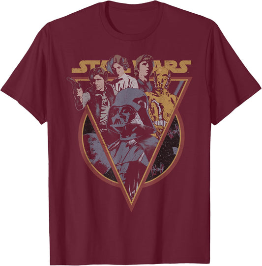 Star Wars Retro Characters Vintage Style T-Shirt - T-Shirt | Maroon