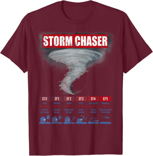 Storm Chaser Hurricane Chasing Bad Weather T-Shirt - T-Shirt | Maroon