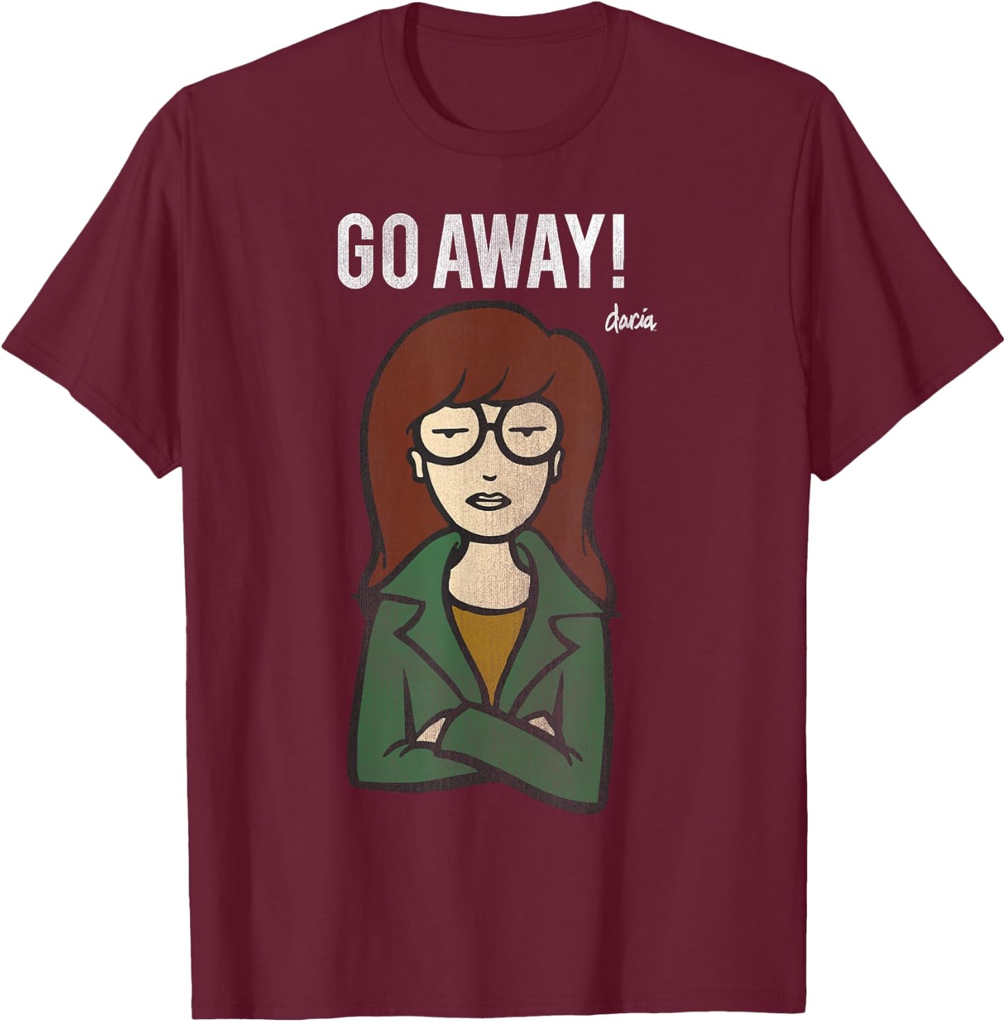 Daria Go Away Arms Crossed Attitude T-Shirt - T-Shirt | Maroon
