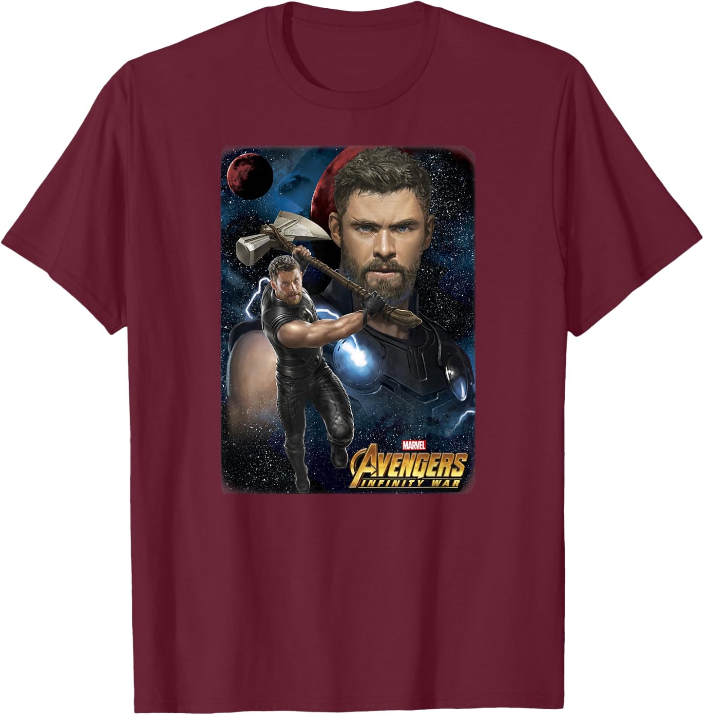 Marvel Infinity War Thor Galaxy Protector Graphic T-Shirt - T-Shirt | Maroon