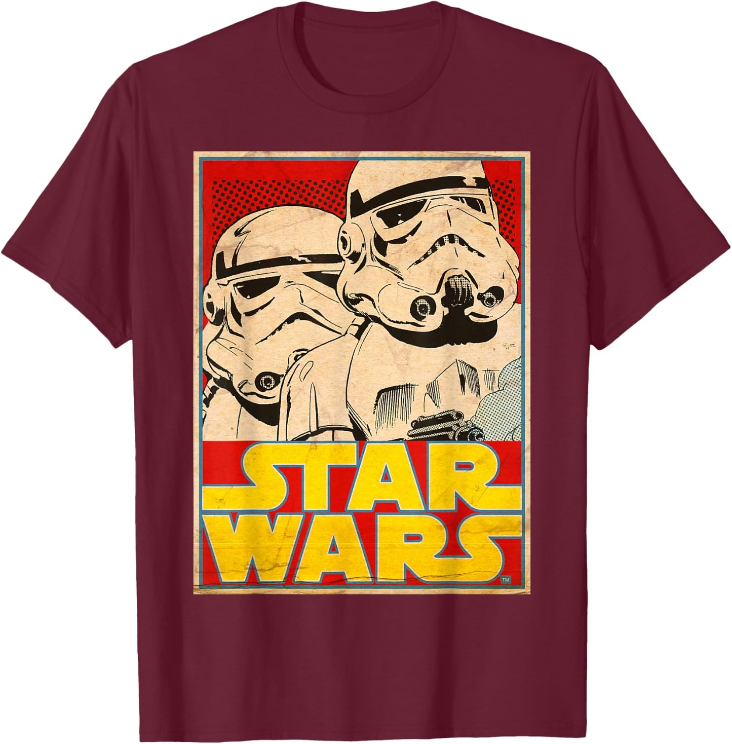 Star Wars Stormtrooper March Vintage Trading Card T-Shirt - T-Shirt | Maroon