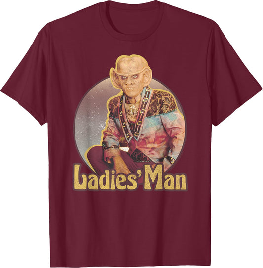 Star Trek: Deep Space Nine Quark Ladies' Man Vintage T-Shirt - T-Shirt | Maroon