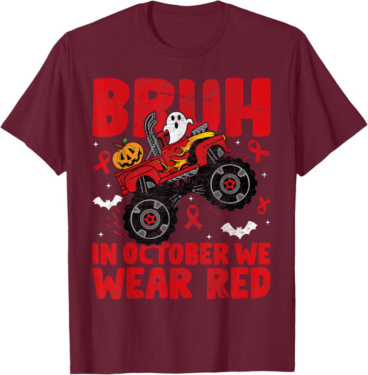 Red Ribbon Week Awareness For Toddler Kids Boys Halloween T-Shirt - T-Shirt | Maroon