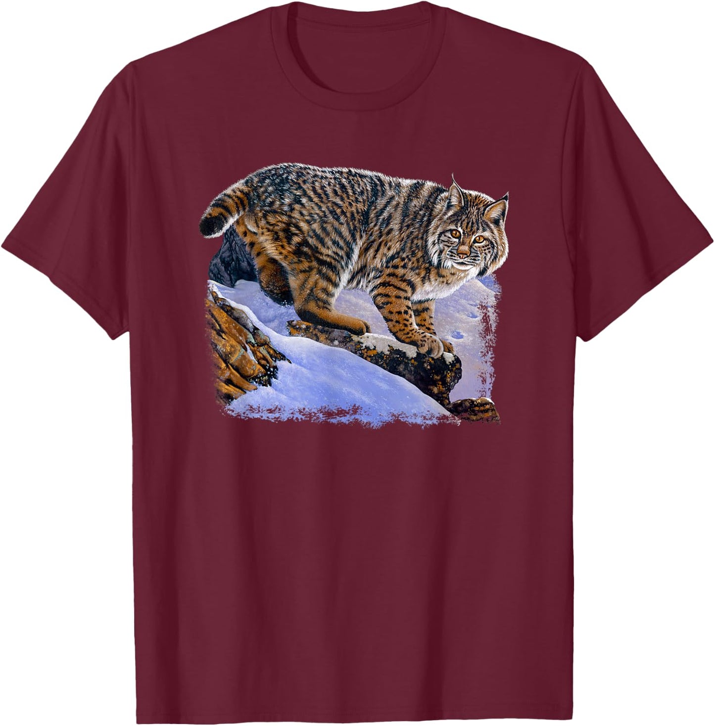 Wildlife Bobcat Orange Bobcat Women Kids T-Shirt - T-Shirt | Maroon