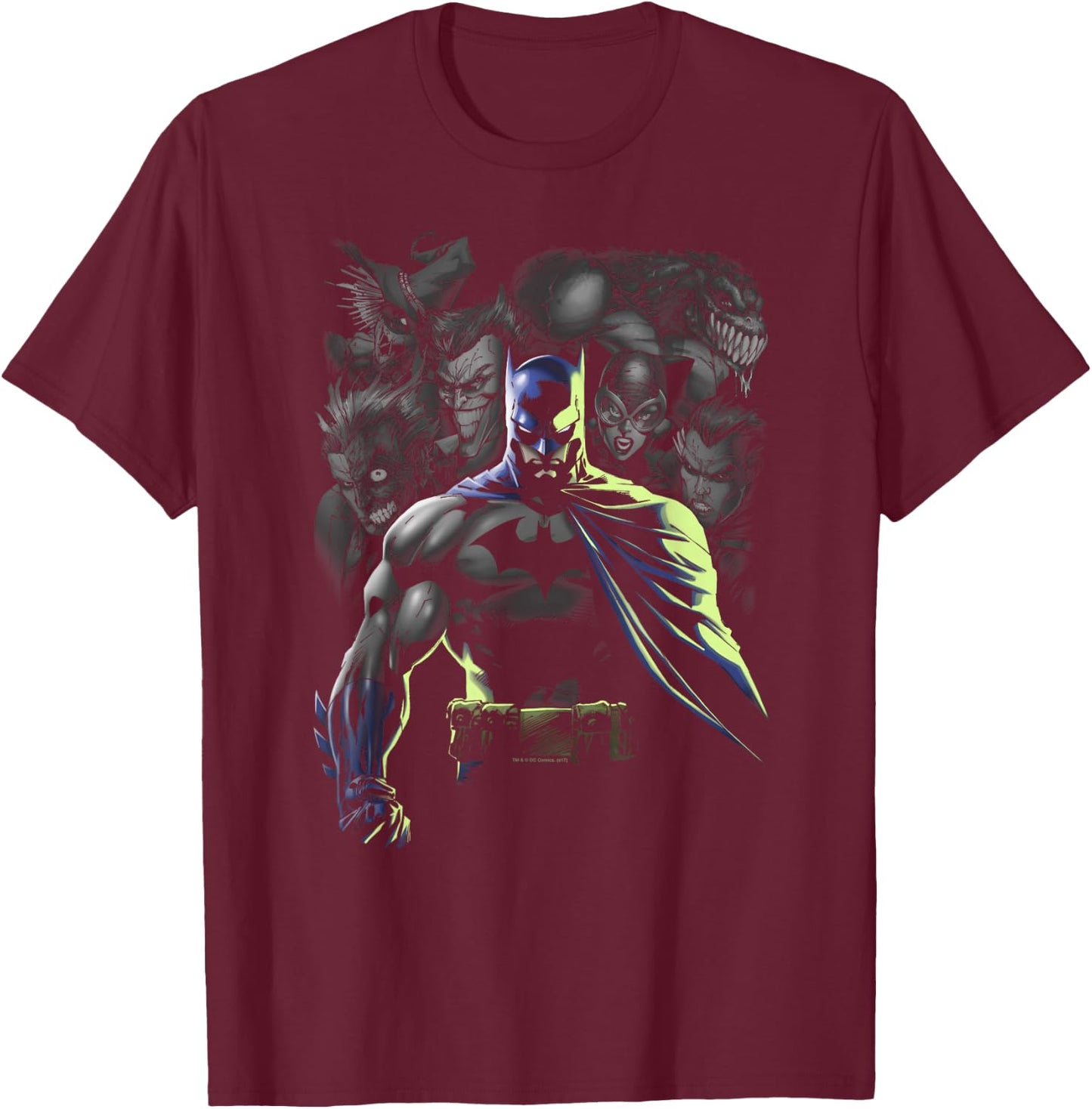 Batman Villains Unleashed T-Shirt - T-Shirt | Maroon