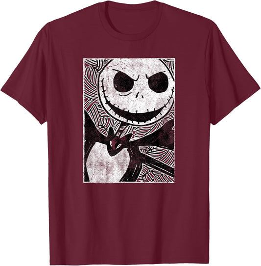 The Nighmare Before Christmas - Jack Sketch T-Shirt - T-Shirt | Maroon