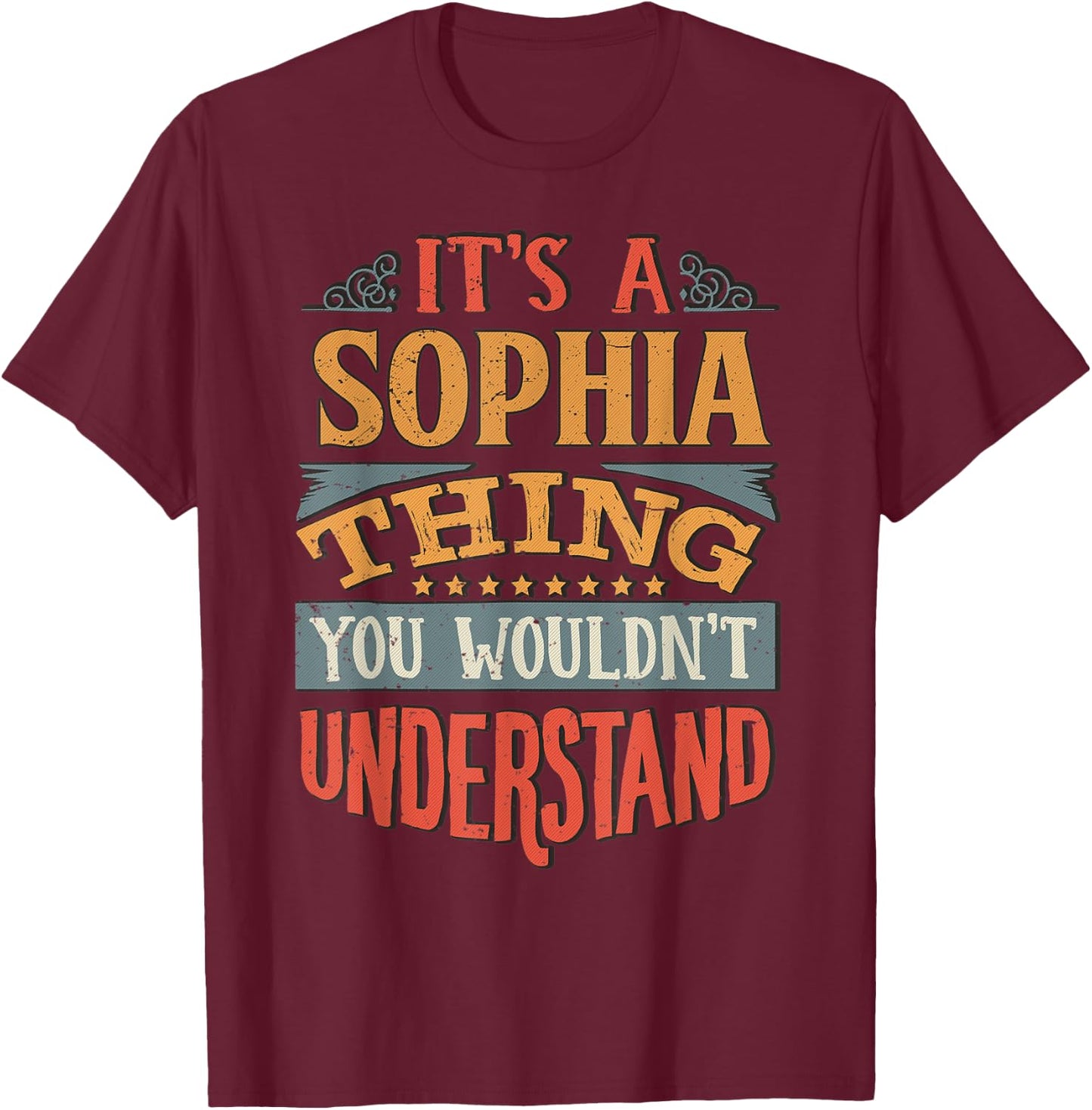 Sophia Name T-Shirt - T-Shirt | Maroon