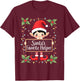 Favorite Santa’s Helper Funny Family Christmas Elf T-Shirt - T-Shirt | Maroon