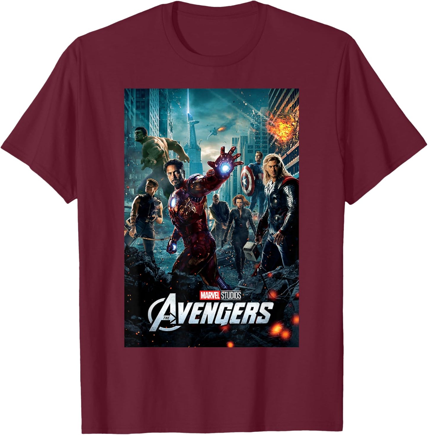 Marvel Studios Avengers Movie Poster Graphic T-Shirt - T-Shirt | Maroon