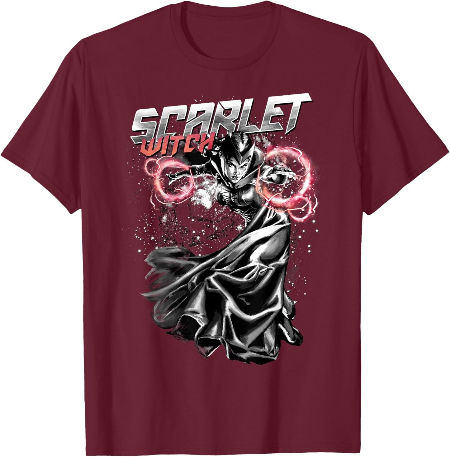 Marvel Scarlet Witch Fire Hexes Graphic T-Shirt - T-Shirt | Maroon