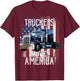 Trucker American Flag Truck Driver Shirt Truck Driver Gift T-Shirt - T-Shirt | Maroon