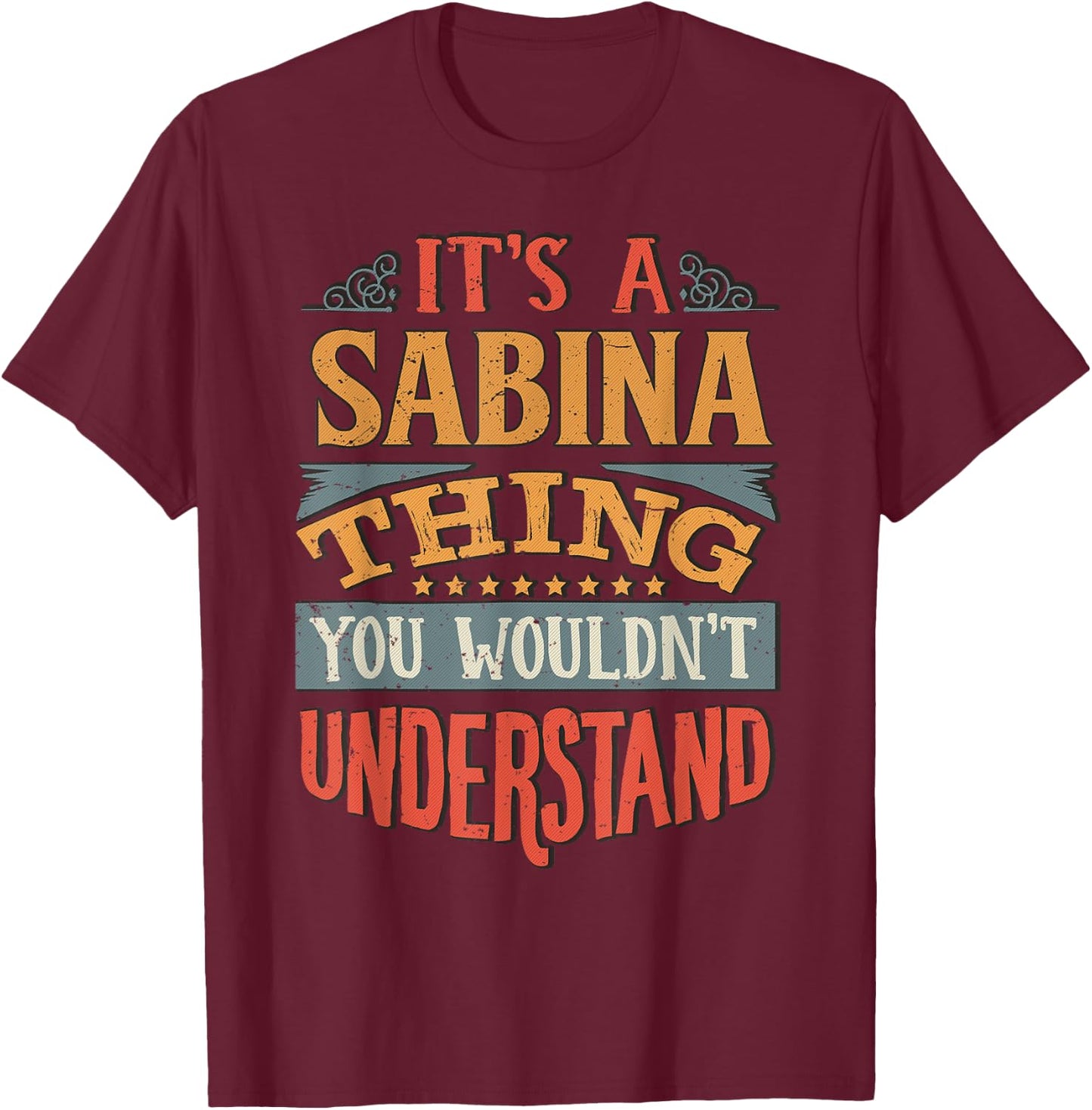 Sabina Name T-Shirt - T-Shirt | Maroon