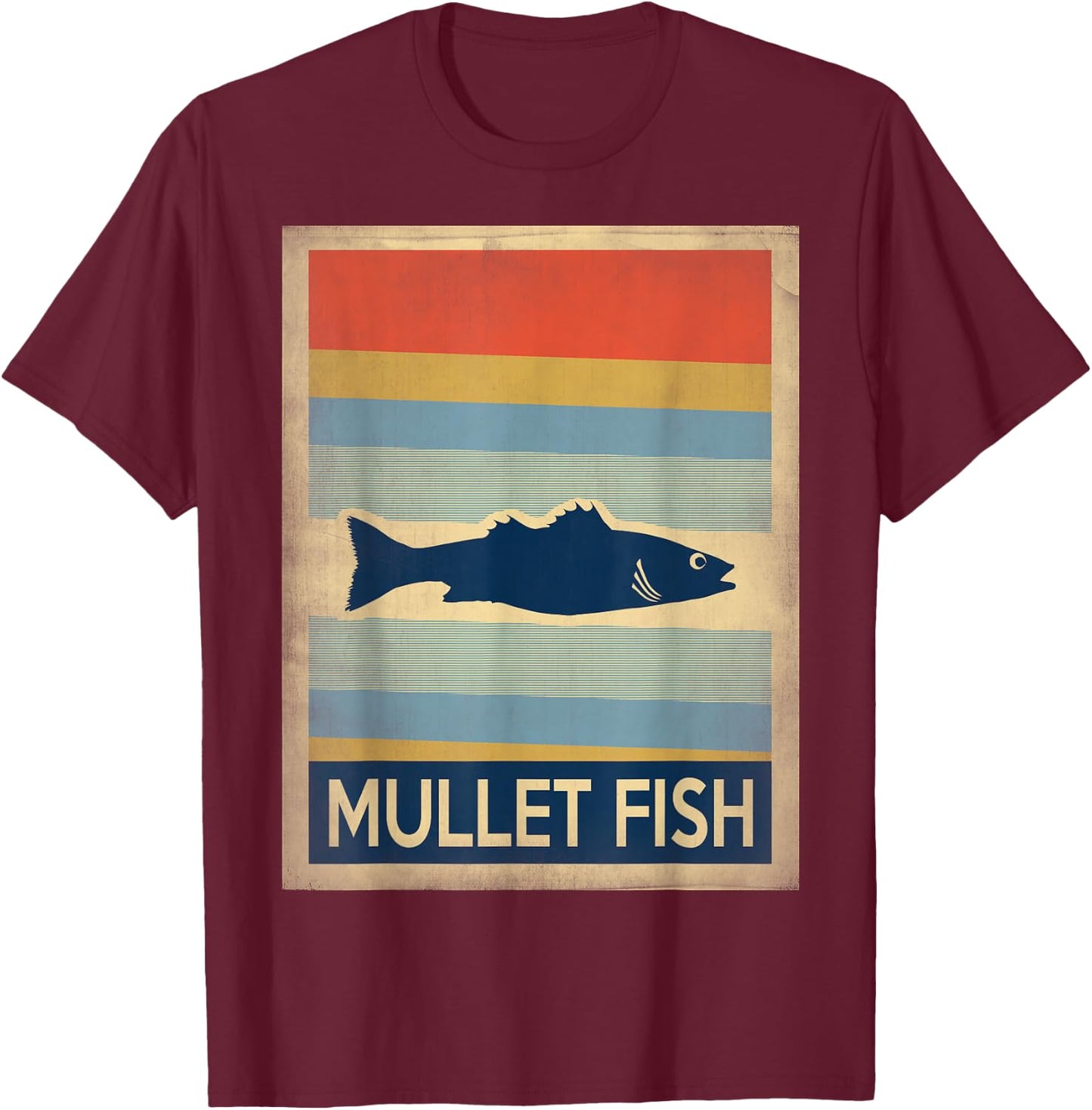 Vintage style mullet fish T-Shirt - T-Shirt | Maroon