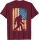 Bigfoot Sasquatch I Believe Patriot American Flag USA T-Shirt - T-Shirt | Maroon