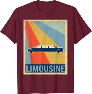 Retro Limousine Shirt T-Shirt - T-Shirt | Maroon