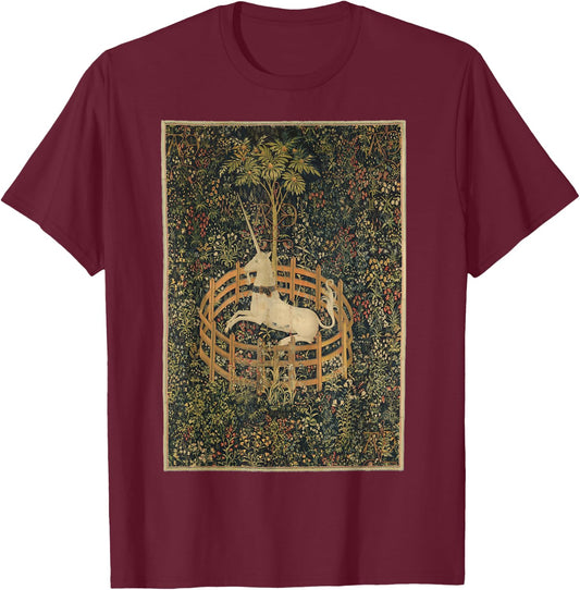 Unicorn in Captivity Unicorn Tapestries vintage Gift T-Shirt - T-Shirt | Maroon