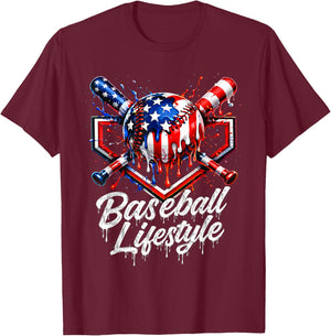 Baseball Lifestyle Apparel Youth Baseball Drip Ice Cream Boy T-Shirt - T-Shirt | Maroon