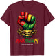 Juneteenth Fist Freeish Since 1865 Black History Month T-Shirt - T-Shirt | Maroon
