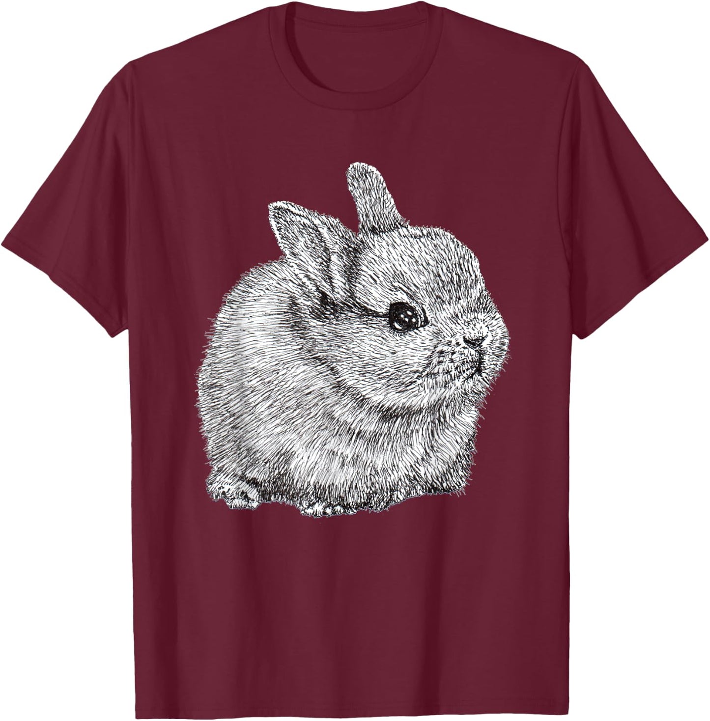 Netherland Dwarf Bunny Rabbit Cute T-Shirt - T-Shirt | Maroon