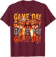 Basketball Bow Game Day Retro Basketball Lovers Girly T-Shirt - T-Shirt | Maroon