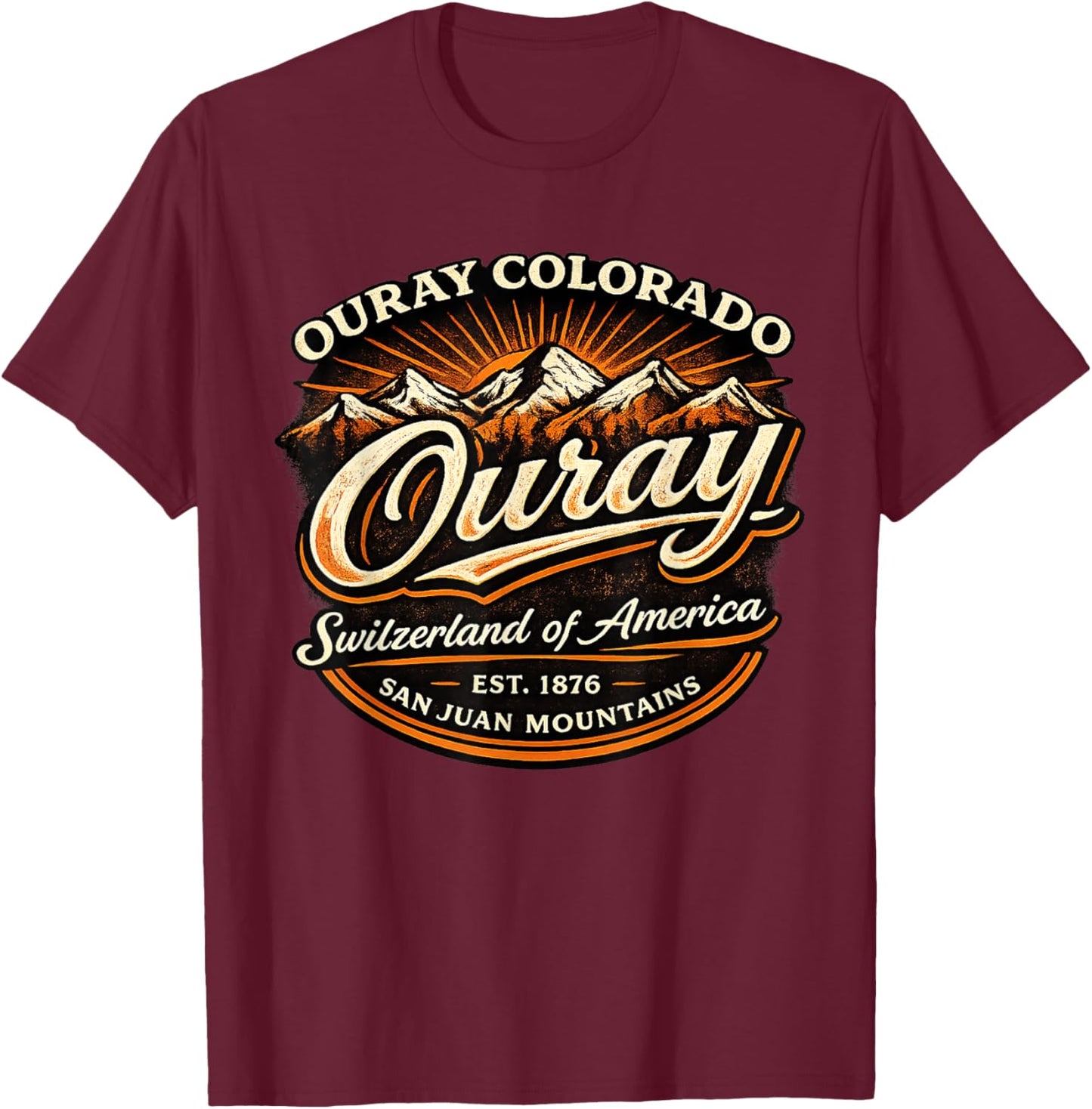 Ouray Colorado Vintage Switzerland of America T-Shirt - T-Shirt | Maroon