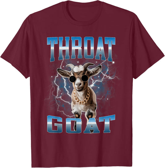 Throat Goat Meme Funny Gen Z Dank Meme Head Bootleg T-Shirt - T-Shirt | Maroon