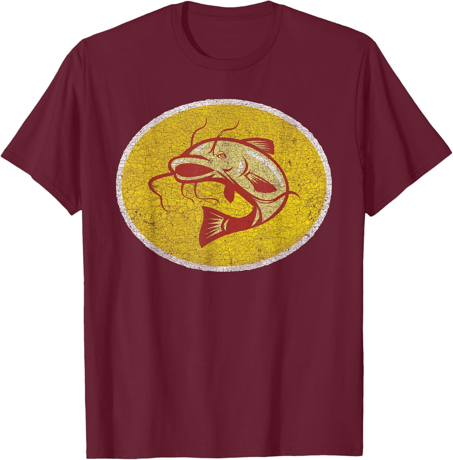 Catfish Shirt - Retro Vintage Iron On Style 70s 80s T Shirt T-Shirt - T-Shirt | Maroon