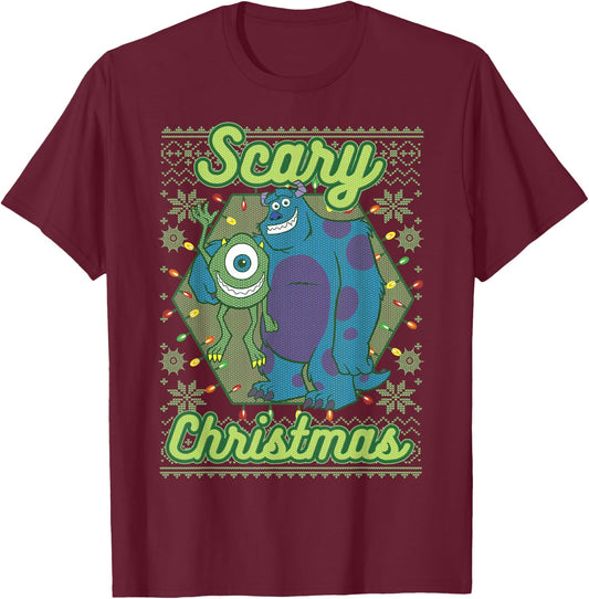 Disney Pixar Monsters University Scary Christmas T-Shirt - T-Shirt | Maroon