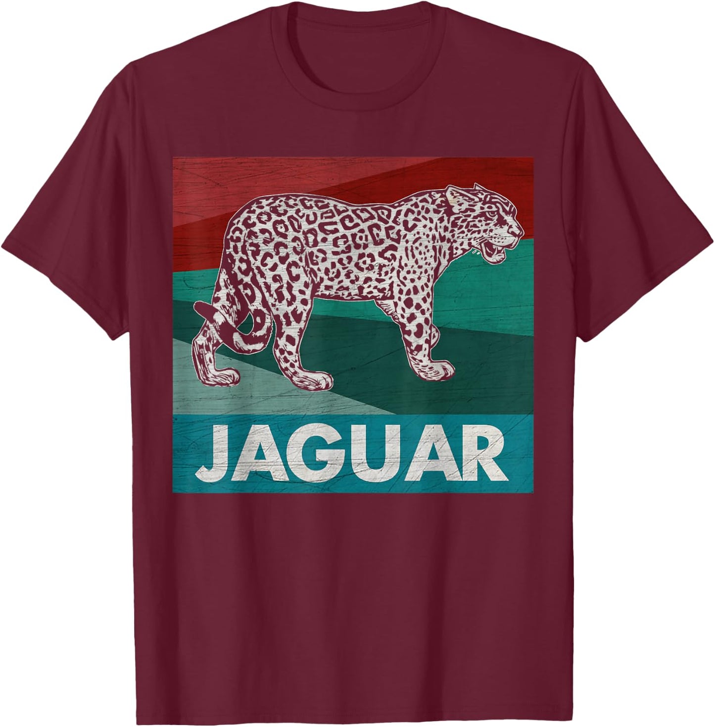 Retro Jaguar Shirt - Cool Vintage Style Print Gift T-Shirt - T-Shirt | Maroon