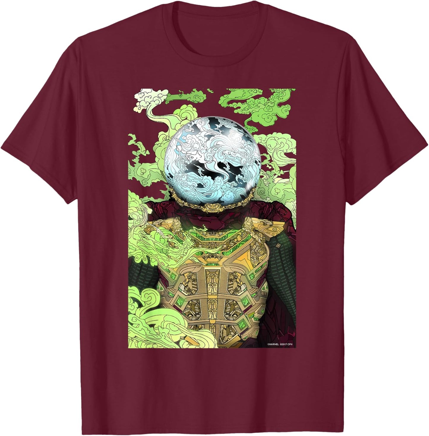 Marvel Spider-Man Far From Home Mysterio Poster T-Shirt - T-Shirt | Maroon