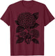 Hydrangea Flower Botanical Vintage Wildflower Floral T-Shirt - T-Shirt | Maroon