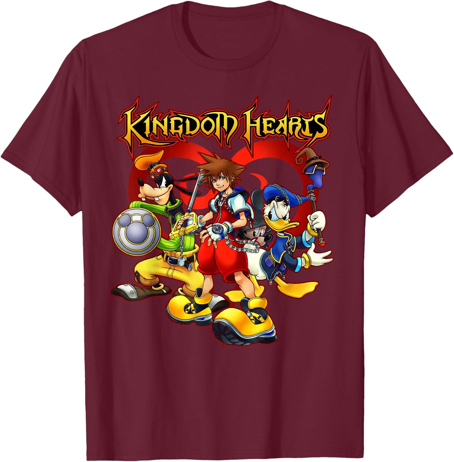 Disney - Kingdom Hearts Team Ready T-Shirt - T-Shirt | Maroon