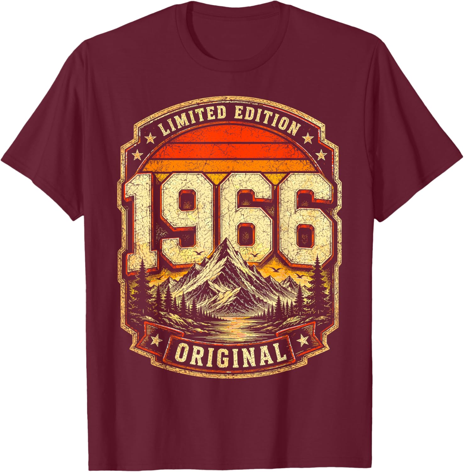 60th Birthday Man Woman 60 Years 1966 Decorative Gift Funny T-Shirt - T-Shirt | Maroon