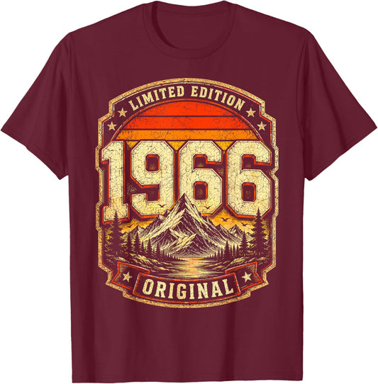 60th Birthday Man Woman 60 Years 1966 Decorative Gift Funny T-Shirt - T-Shirt | Maroon