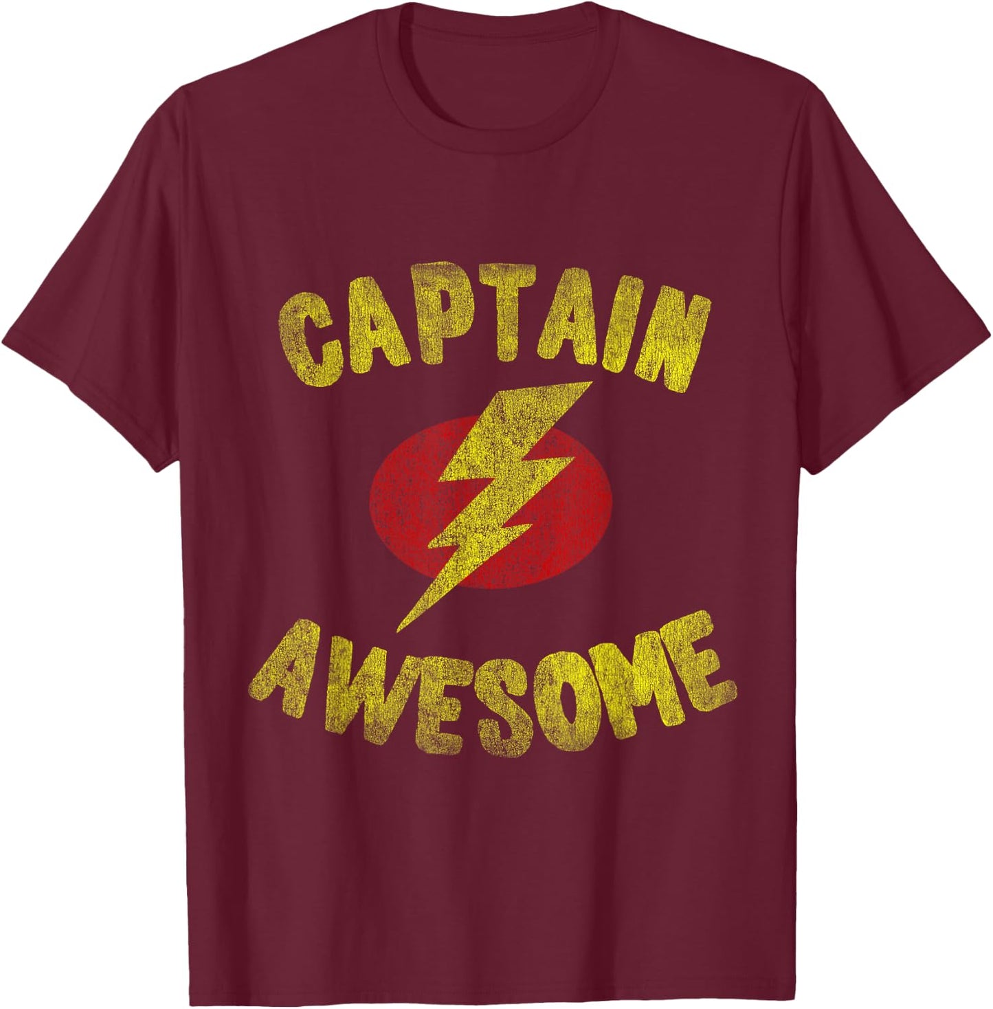 Retro Captain Awesome T-Shirt - T-Shirt | Maroon