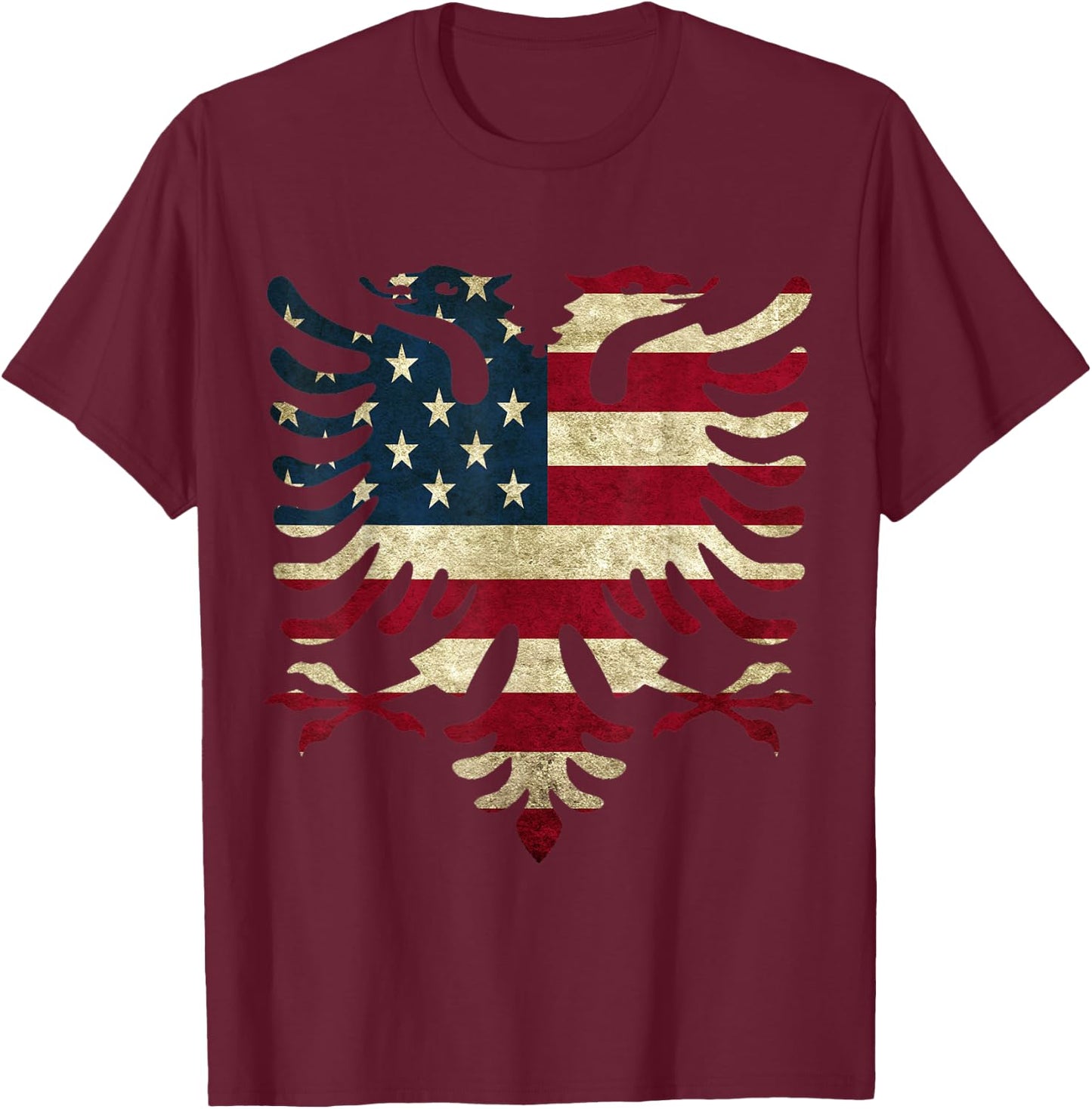 Albanian Eagle Shirt Men's Albanian With Eagle T-Shirt - T-Shirt | Maroon